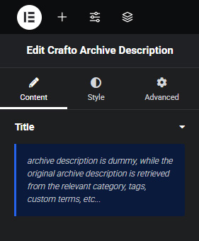 Archive Description – Crafto Documentation