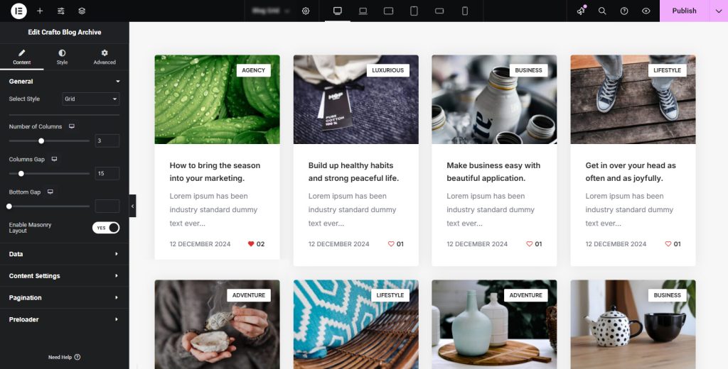 Setup a Post Archive or Blog/Home Page in WordPress – Crafto Documentation