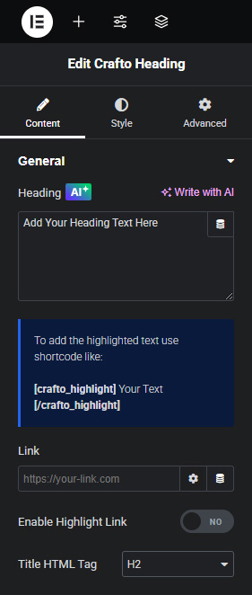Heading – Crafto Documentation