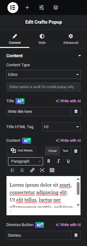 Popup – Crafto Documentation