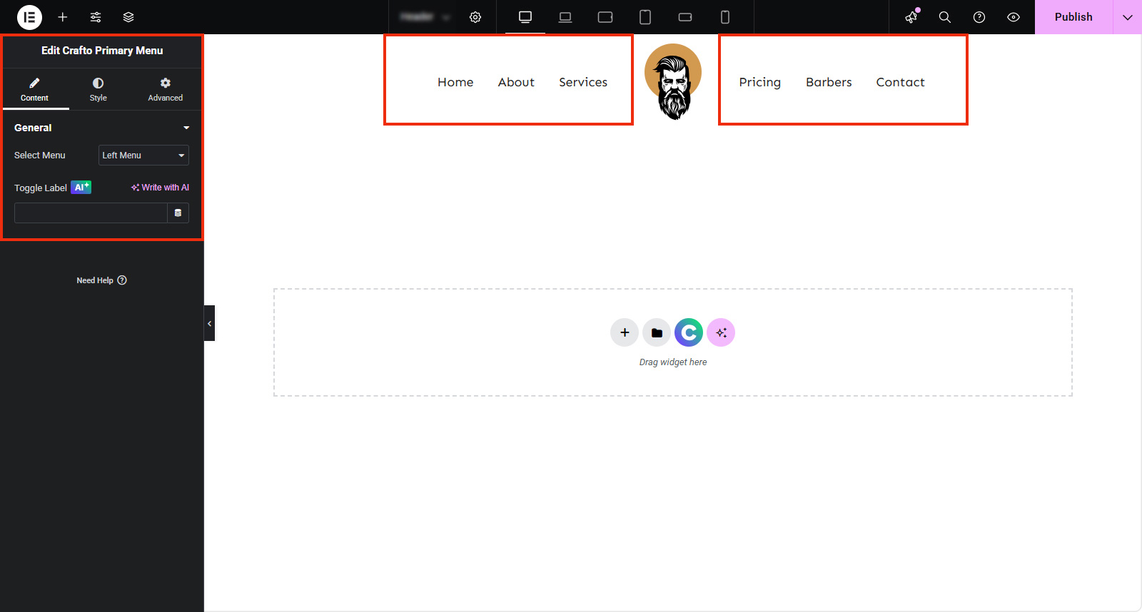 Create and Setup One Page Menu – Crafto Documentation