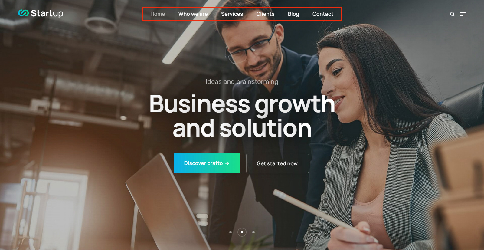 Setup Simple Menu Header – Crafto Documentation