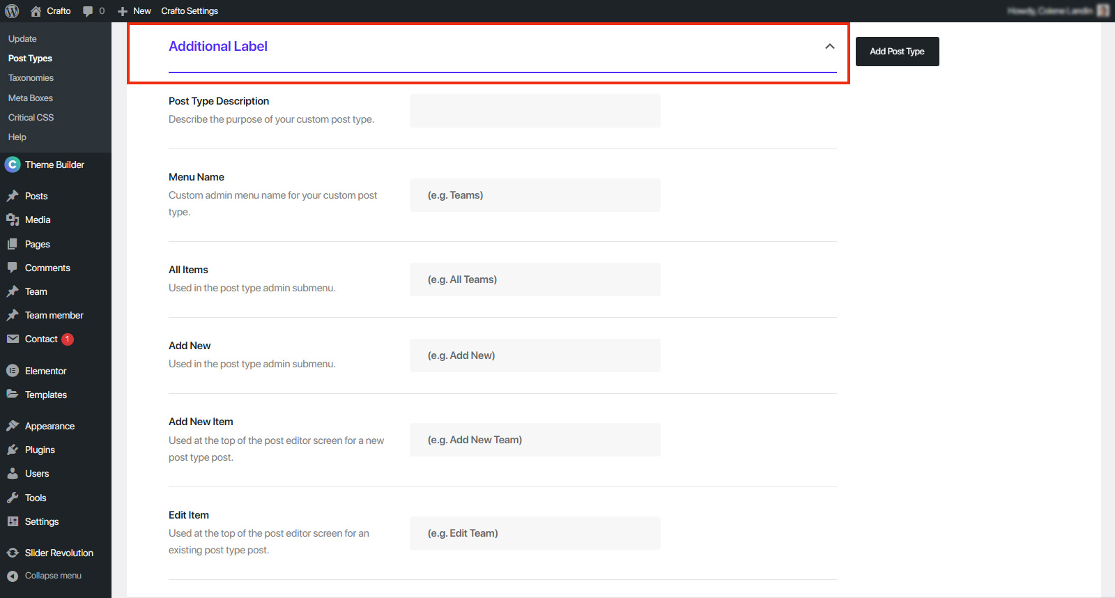 How to Create a New Custom Post Type? – Crafto Documentation