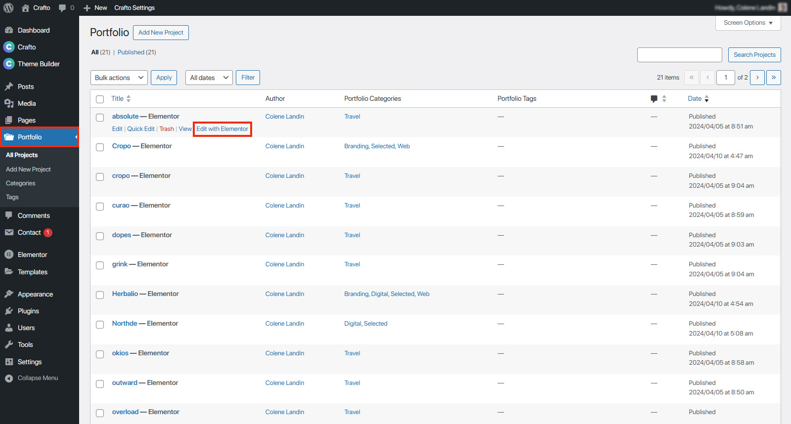Create and Manage Portfolio Posts – Crafto Documentation