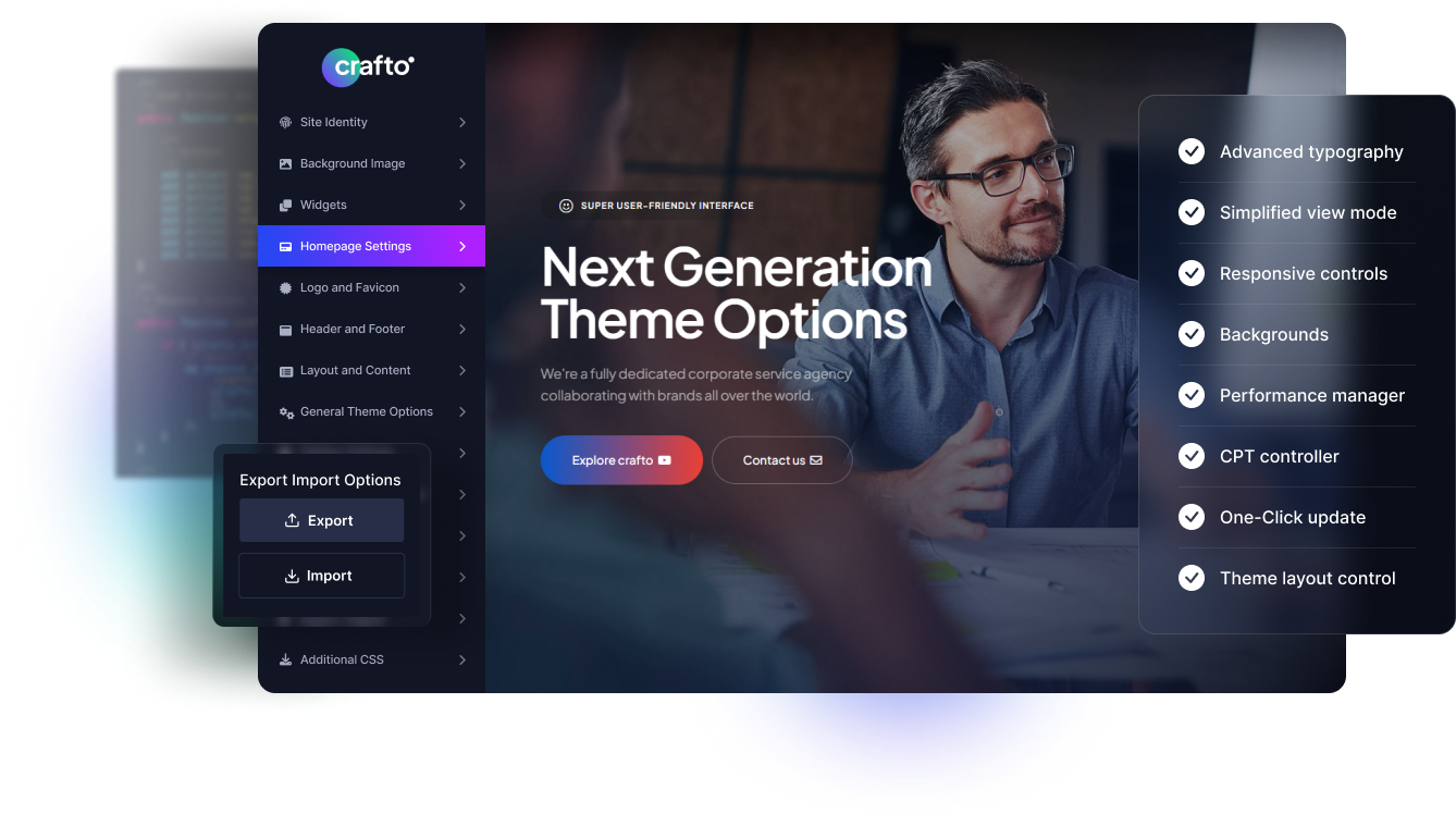 Crafto - AI-Powered Multipurpose Elementor WordPress Theme – Theme options